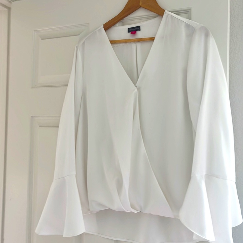 Vince Camuto Clip Dot Flare Sleeve Blouse - Nordstrom